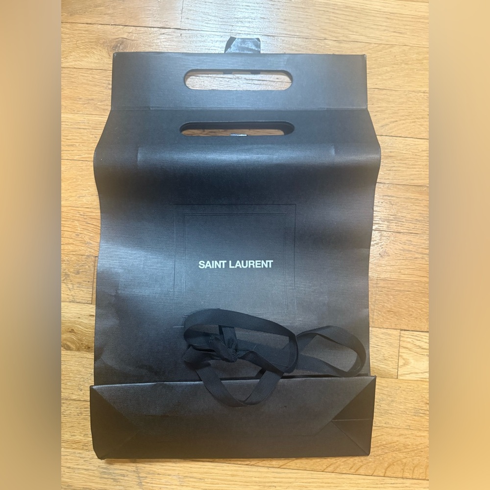 Saint Laurent Black Shopping Bag with Ribbon